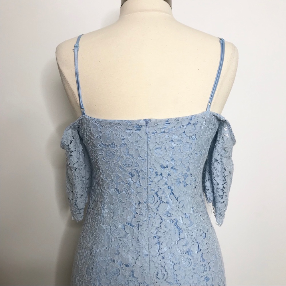 Bardot Karlie Lace Dress Sky Blue Cold Shoulder 8 - Picture 6 of 8